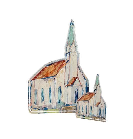 Large Church with Red Roof Acrylic
