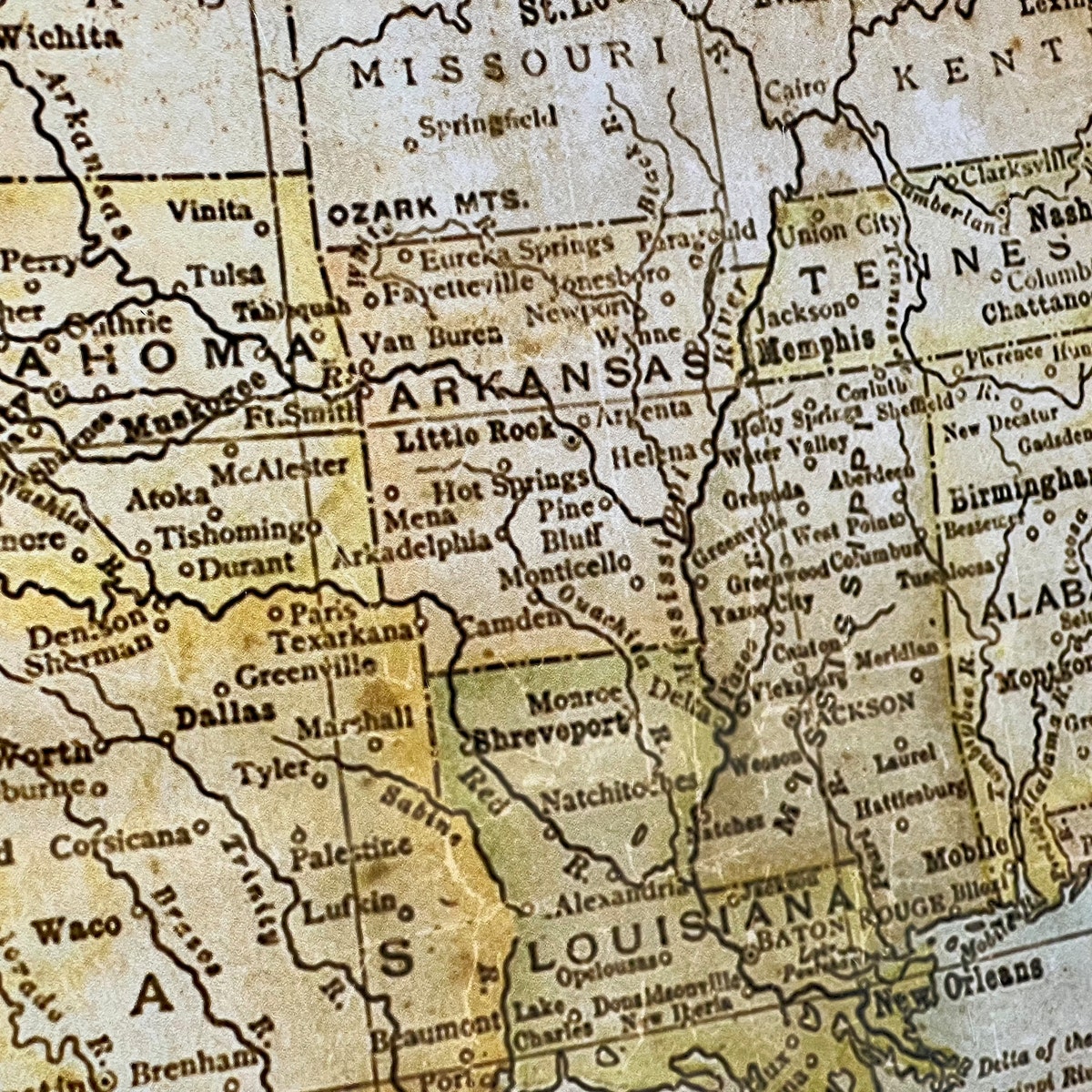 Framed Map Of The South