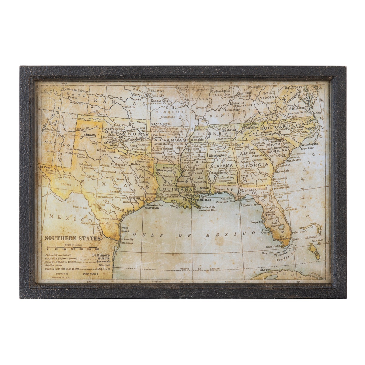 Framed Map Of The South