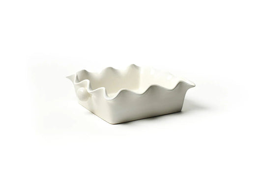 Signature White Ruffle Square Casserole Dish