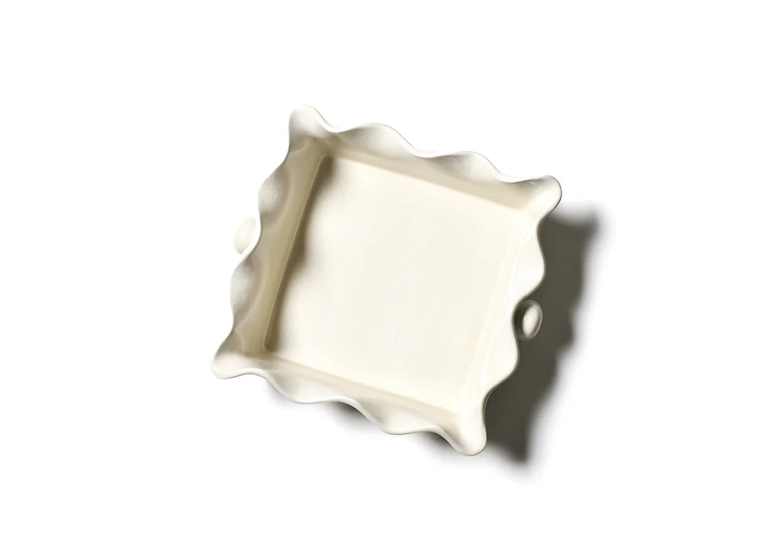Signature White Ruffle Square Casserole Dish