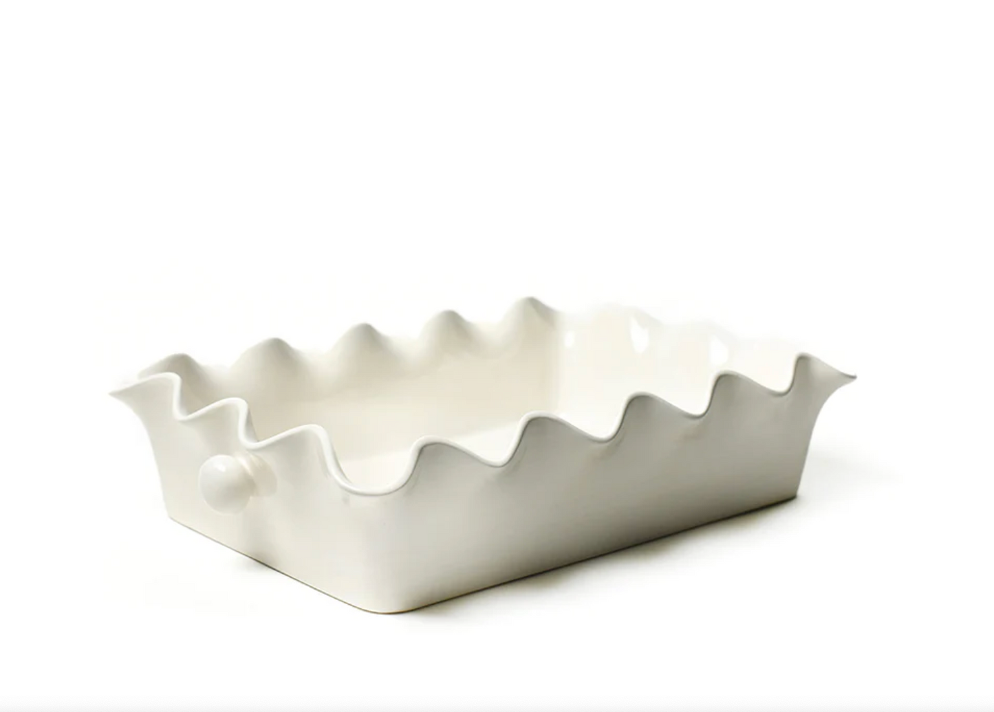 Signature White Ruffle 14 Casserole Dish
