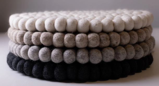 Wool Pom Trivet Beige