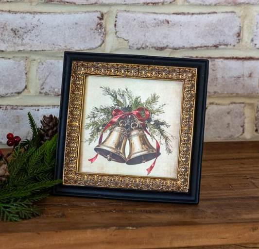 Black And Gold Bell Frame 7x7"