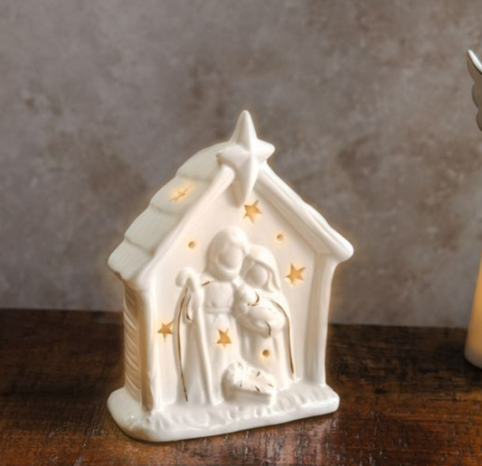 5.5" Led Ceramic Nativity
