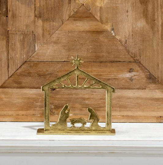 8" Gold Table Top Nativity