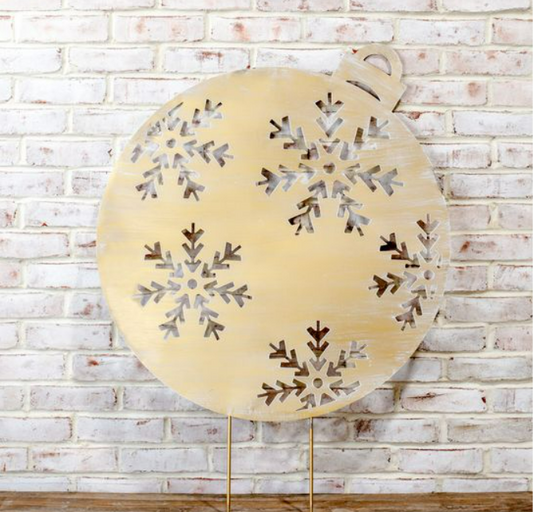 40" Brushed Gold Holiday Ball Stake