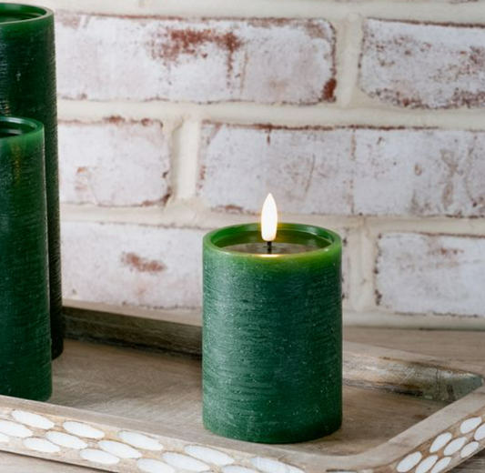 4" Green LED Pillar Candle