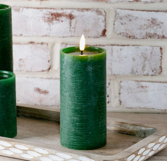 6" Green LED Pillar Candle