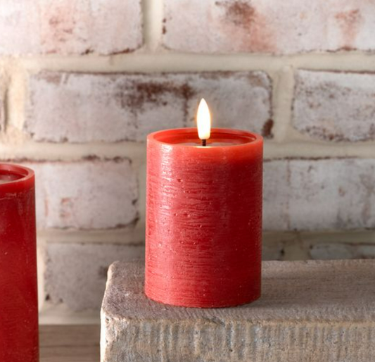 4" Red LED Pillar Candle