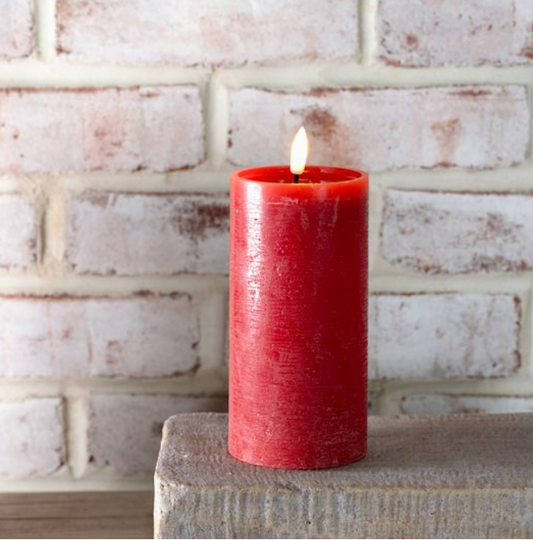 6" Red LED Pillar Candle