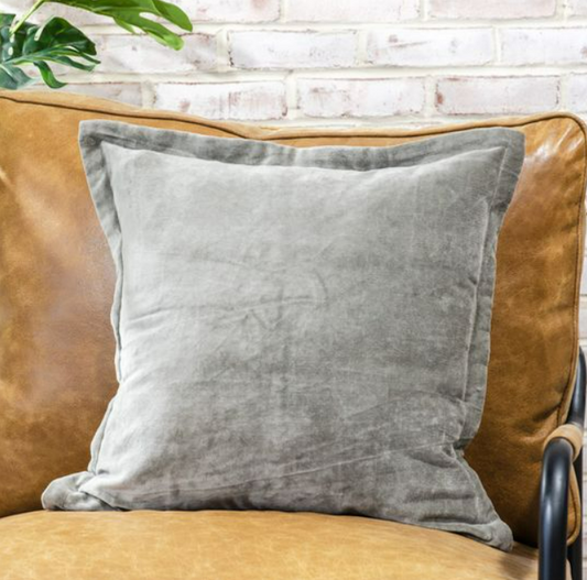 18 X 18 Slate Velvet Pillow