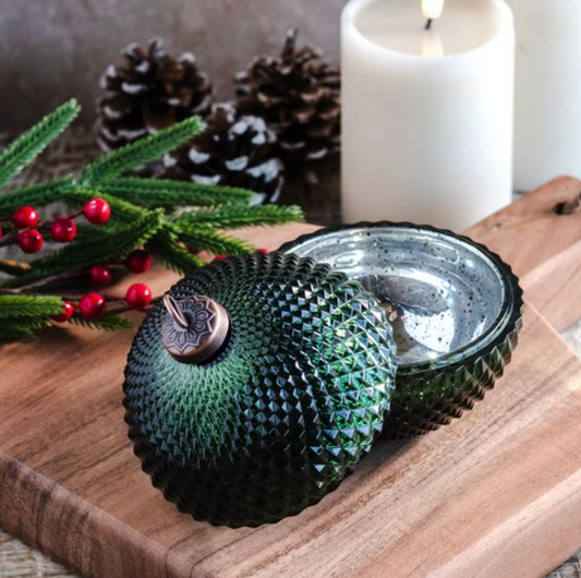 4.3" Green Diamond Ornament Jar