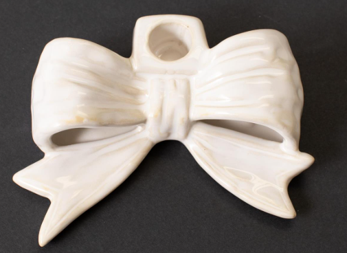 Candle Holder White Bow Shaped