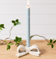 Candle Holder White Bow Shaped