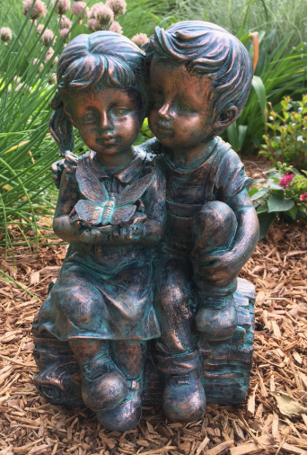 Solar Powered Boy and Girl with Butterfly