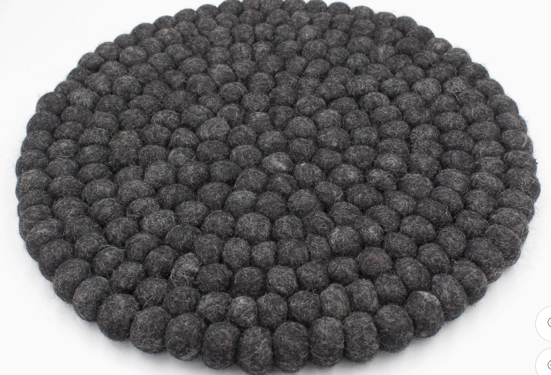 Wool Palm Trivet Charcoal