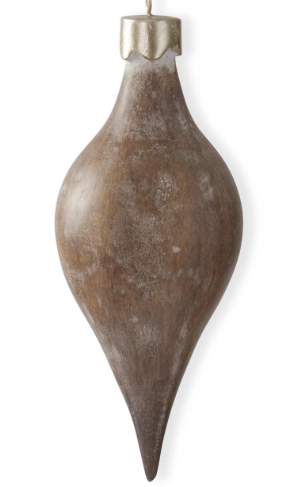 6 Brown Resin Faux Wood Ornament