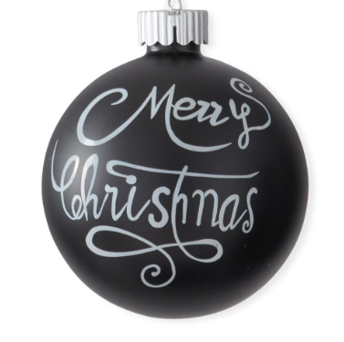 6 5.5" Black Led Merry Christmas Ornament with Timer