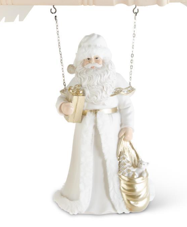 6 12" White & Gold Resin Santa Holding Package Arrow Replacement