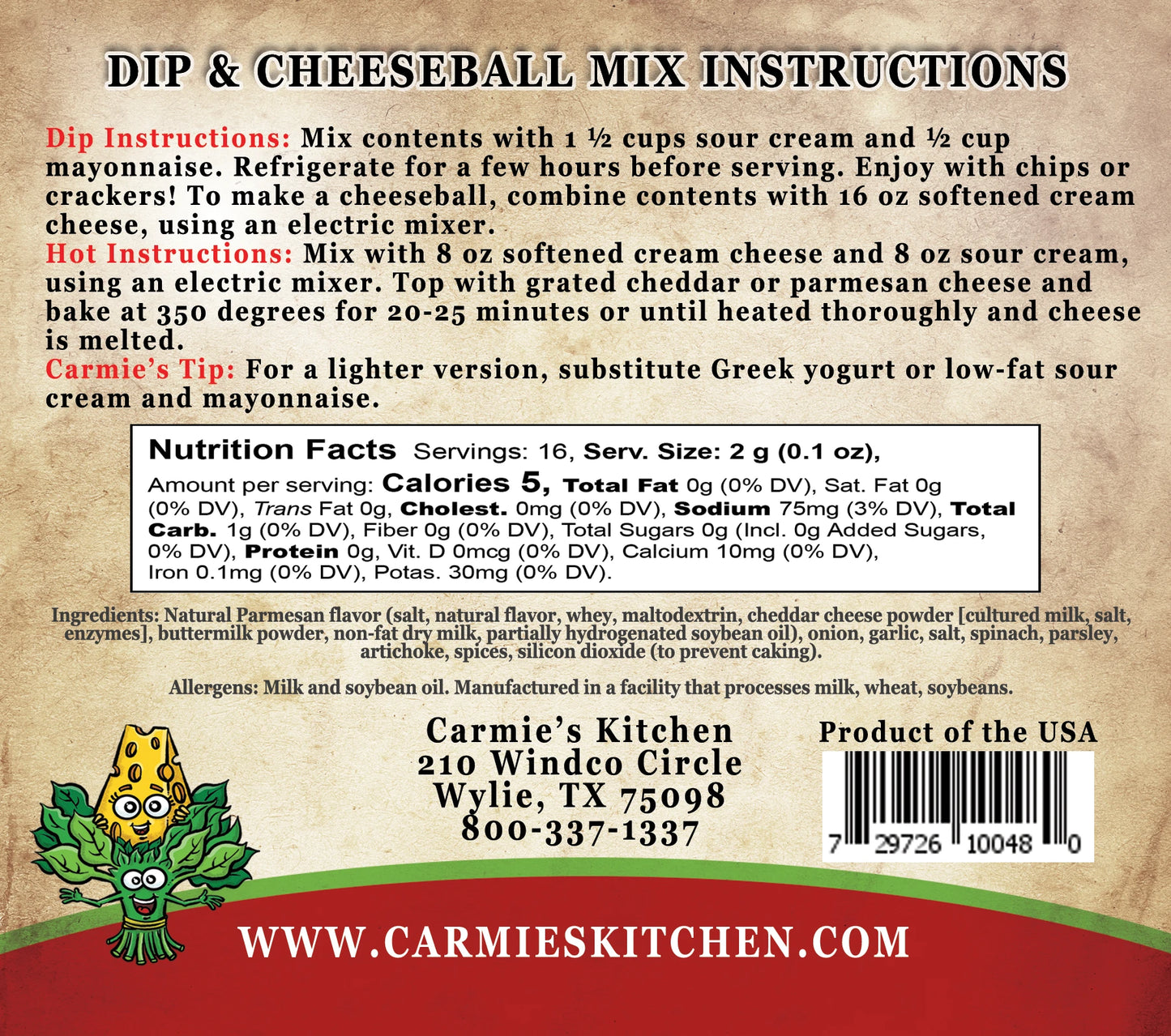 Spinach Parmesan Dip & Cheese Ball Mix
