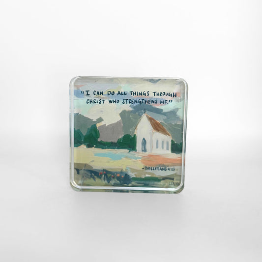 Phillipians 4:13 Acrylic Scripture Block