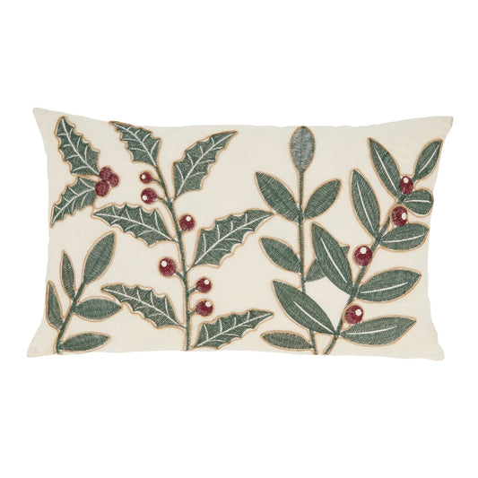Holly Berry Throw Pillow