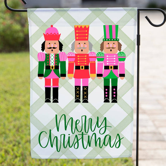 Christmas Garden Flag Preppy Nutcrackers