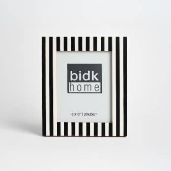 8X10” Resin Frame Black and White Stripes