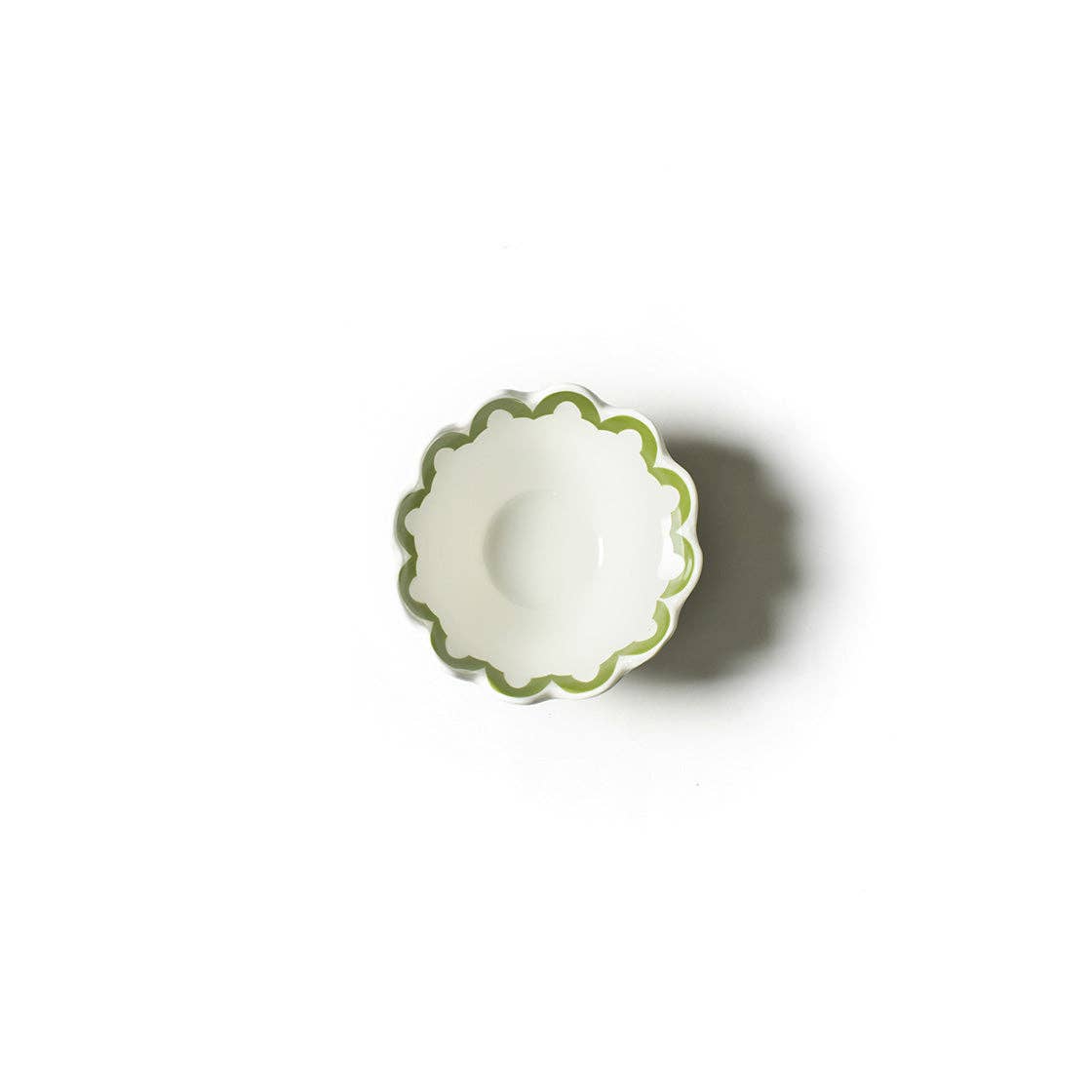Olive Arabesque Trim Scalloped Bowl