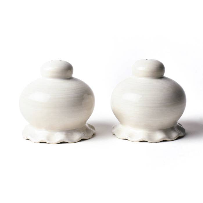 Signature Ruffle Salt and Pepper Set White