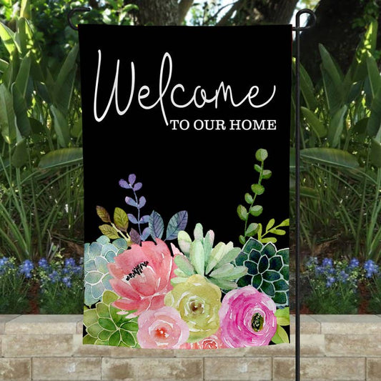 Garden Flag-Welcome to Our Home Succulents