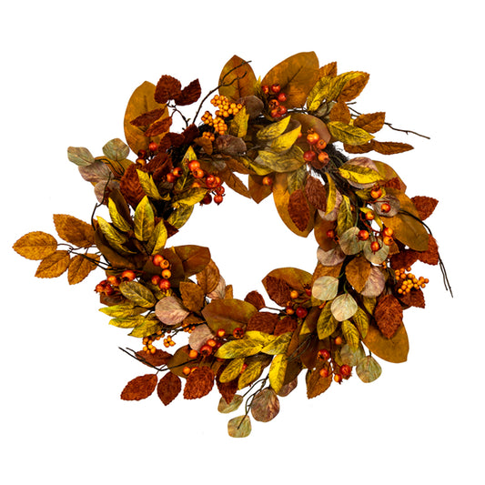 24" Fall Wreath with Berries