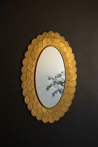 Layered Antique Gold Scallop Framed Mirror.    (25)