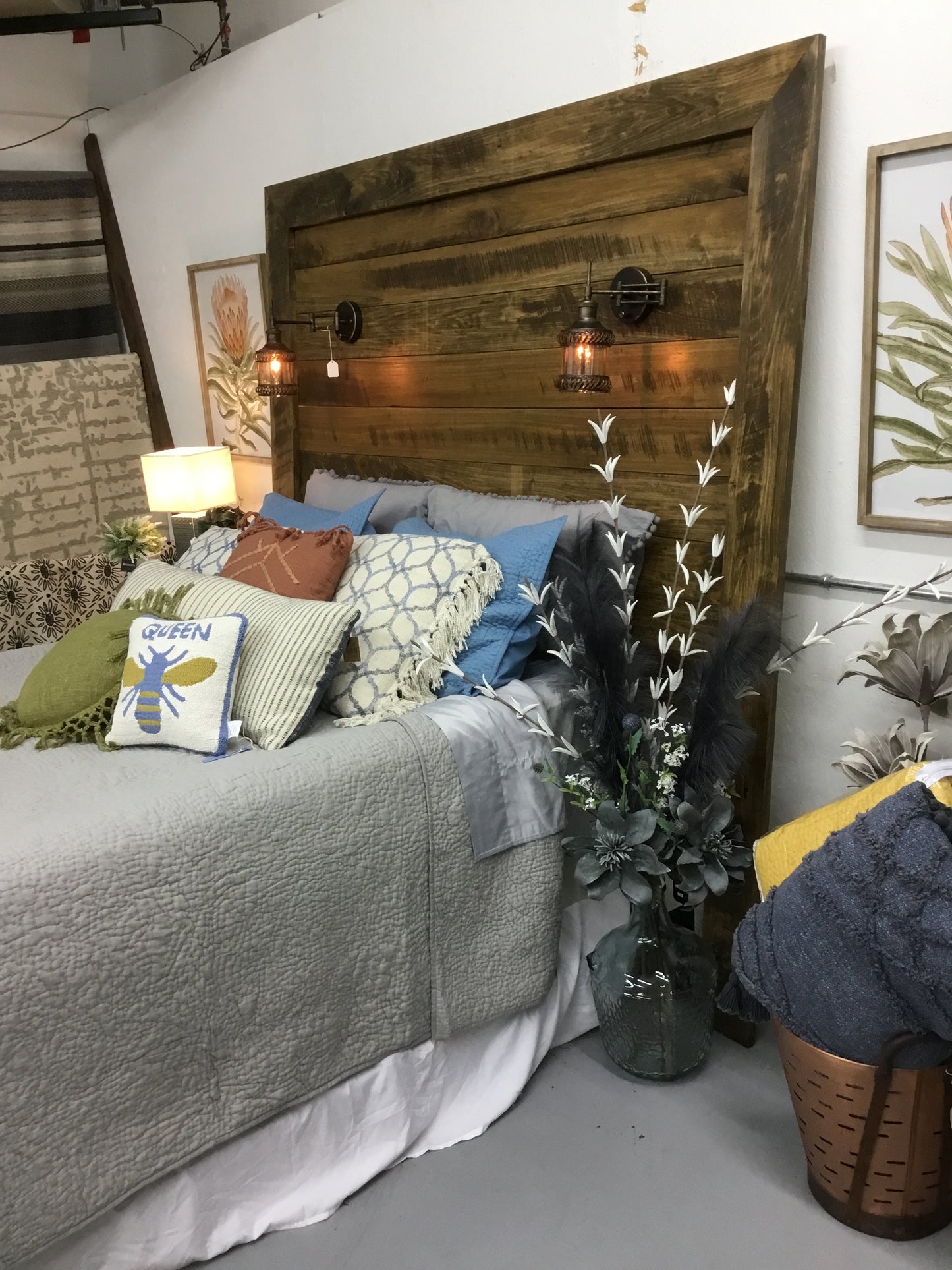 Hbfsk Free Standing King Head Board With Lights