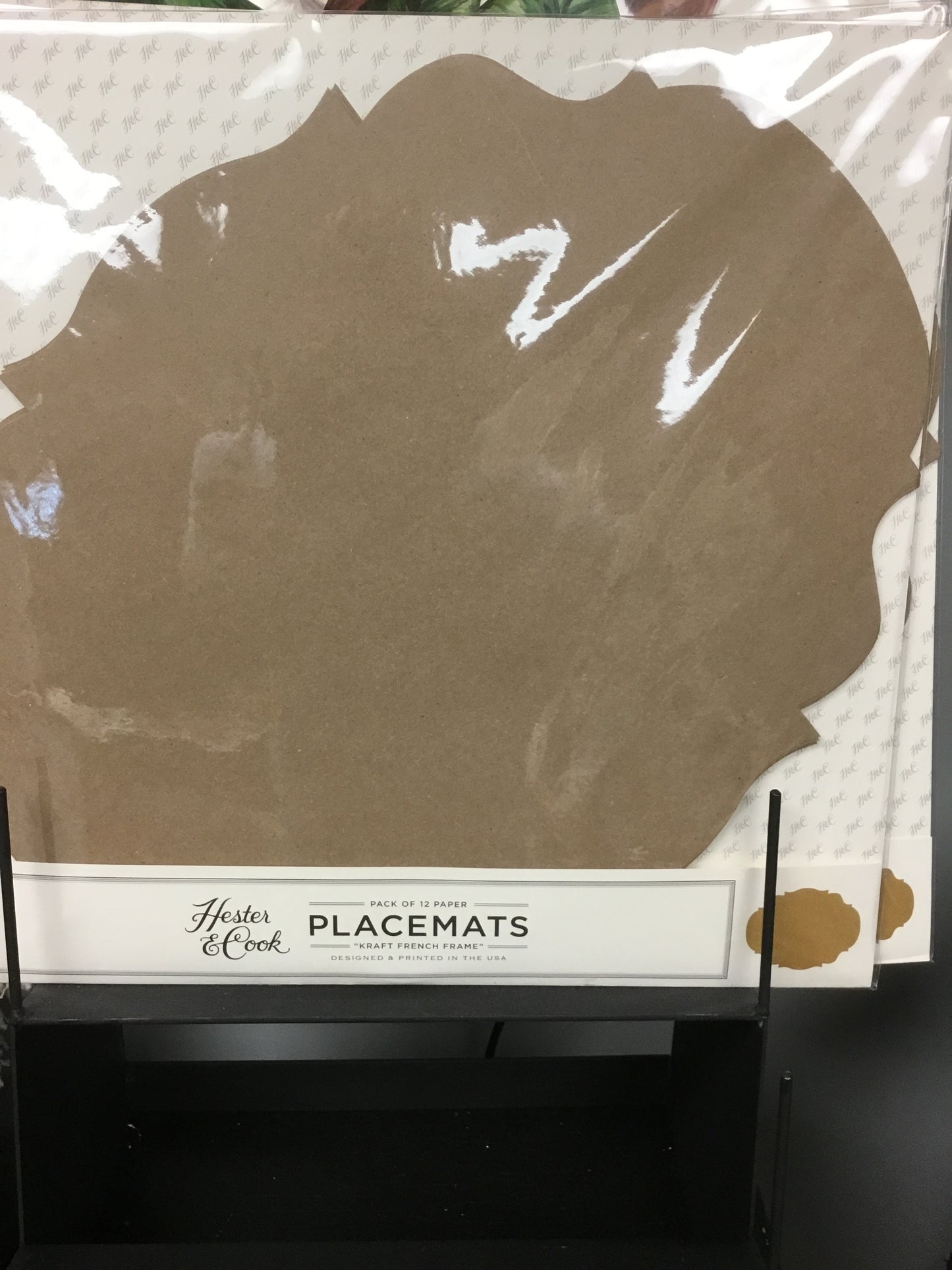 KP1193-HC Die Cut Kraft French Frame Plavce Mat Set Of 12