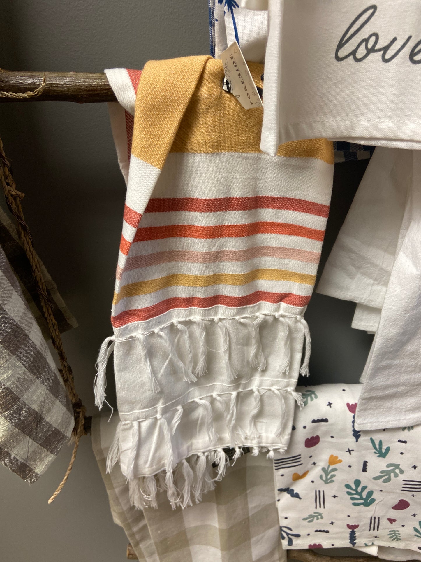 6 Ftex09586 Liz Tea Towel Gold