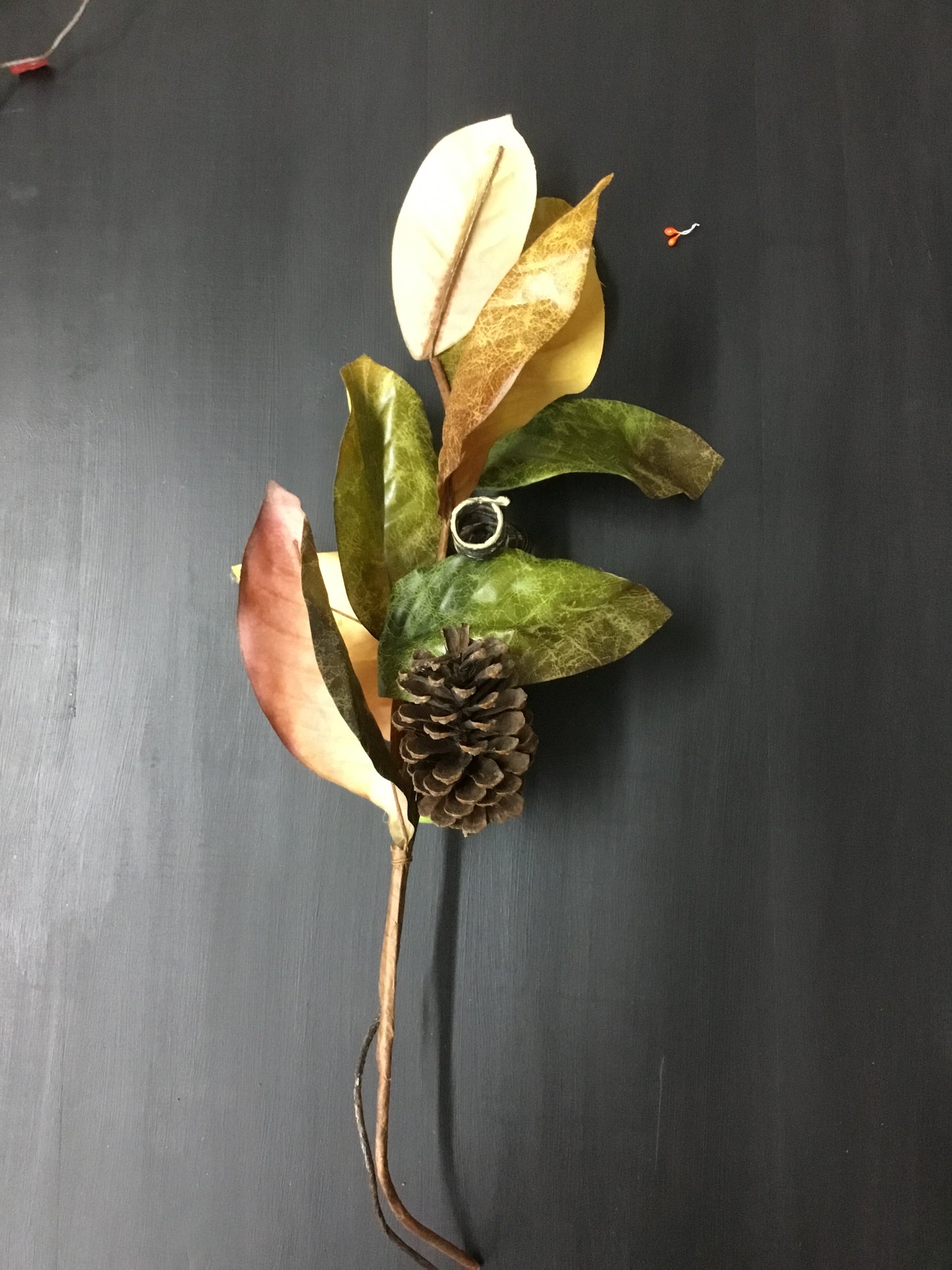 Dc19209 24" Warm Harvest Magnolia Leaf/pinecone Spray