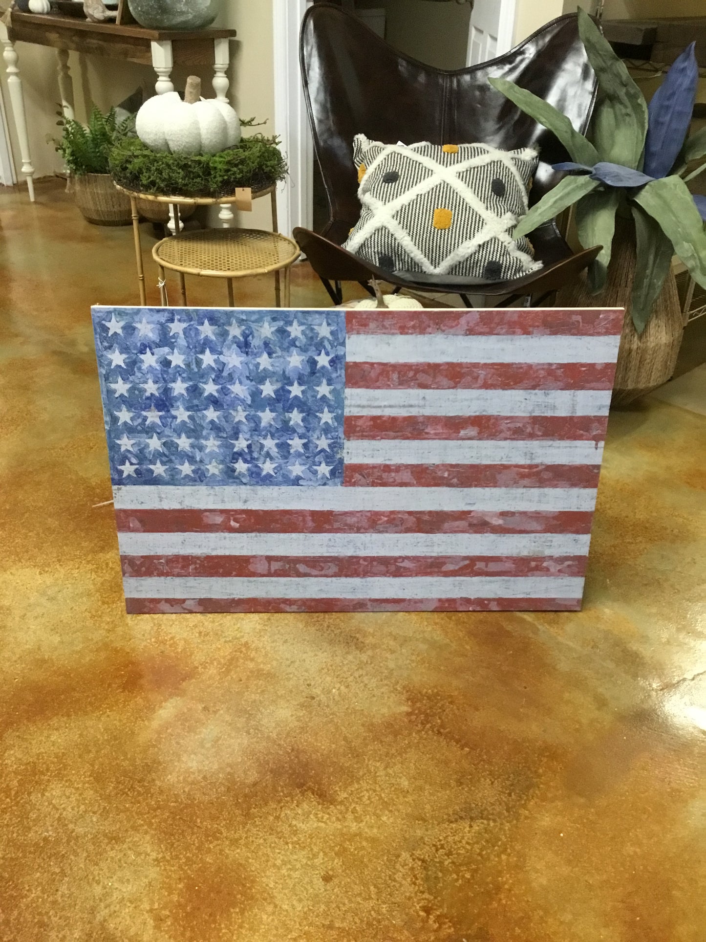 77033 Weathered American Flag 34" X23"