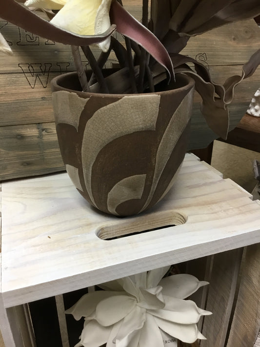 Df2978-Cc Brown And Gray Terra Cotta Pot