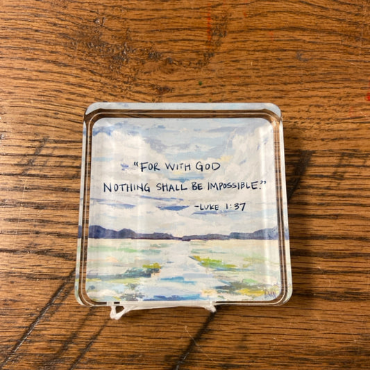 Luke 1:37 acrylic scripture block