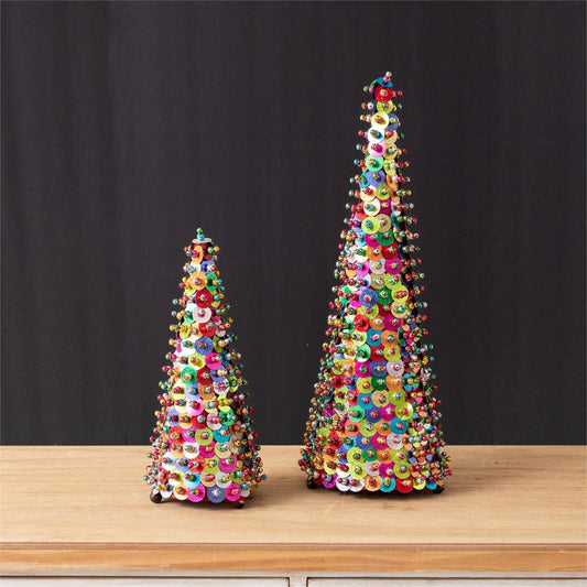 6 Festive Sequin Cone Tree