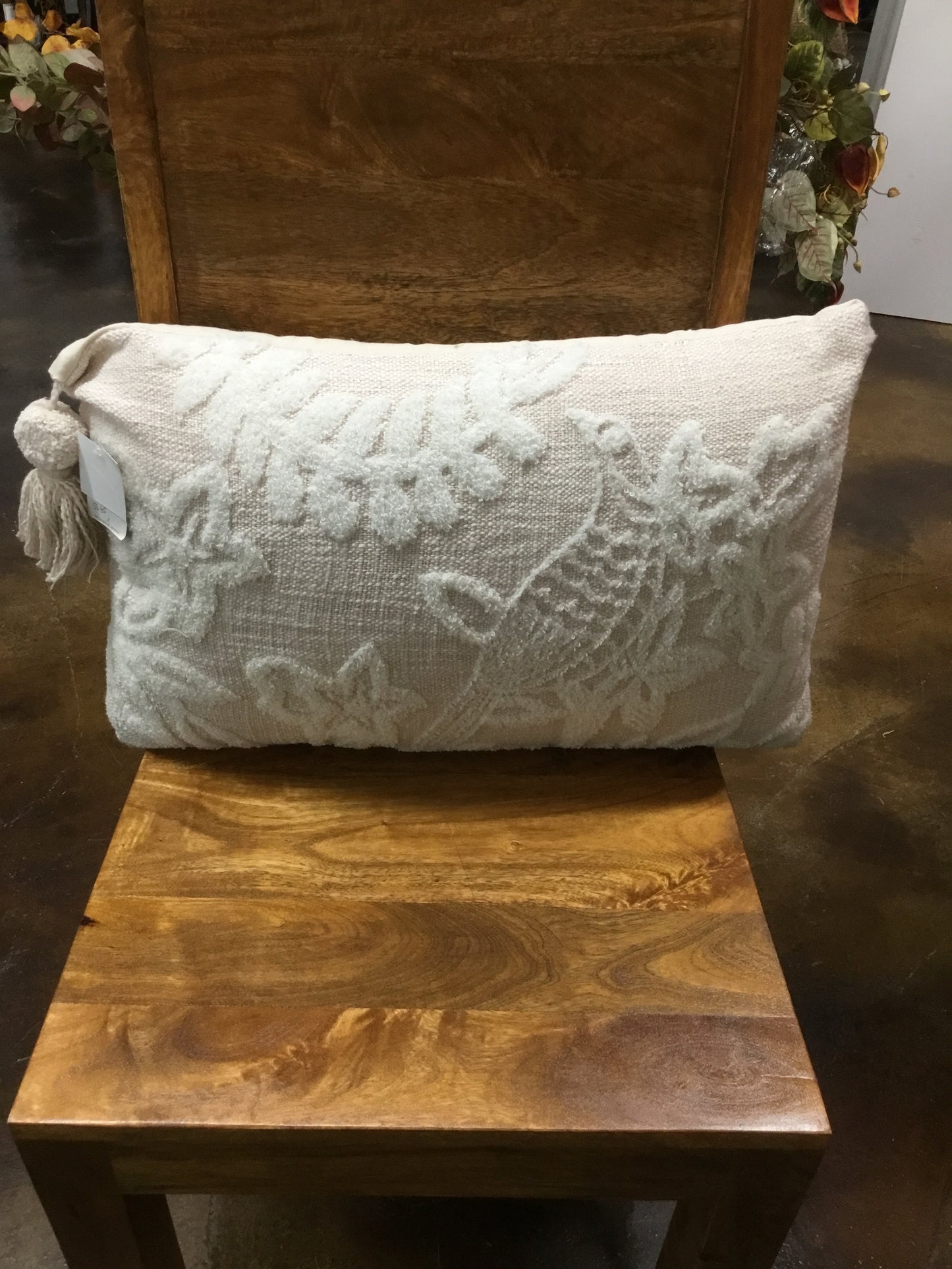 6 Ftex10397-For Hand Woven Floral Bird Pillow