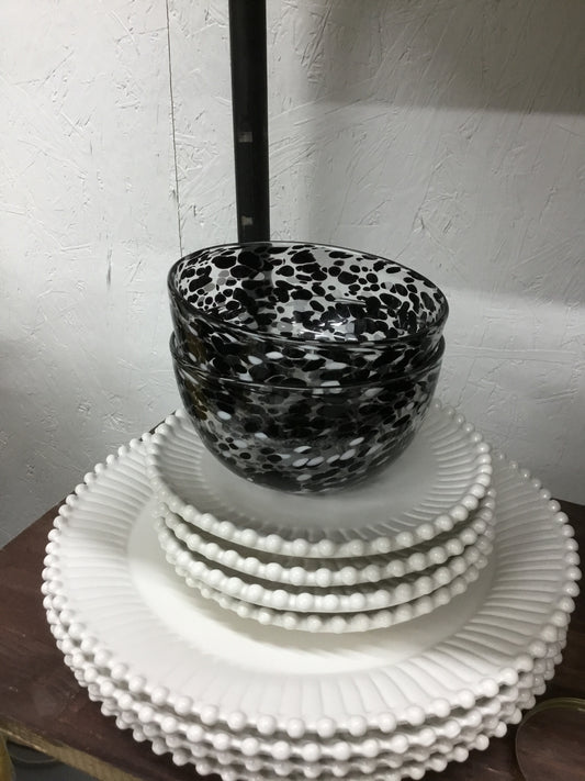 G10006-TG Confetti Bowl Black Multi