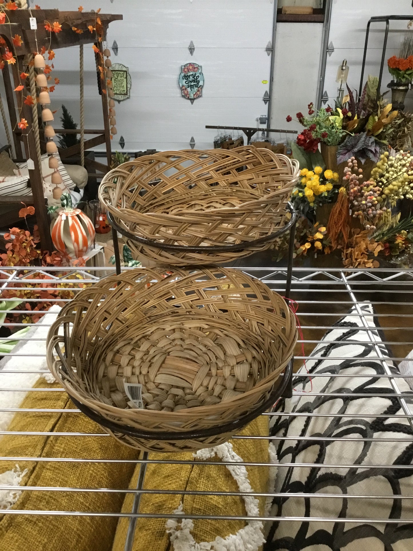 A6245-Kal Two Tiered Display Basket With Metal