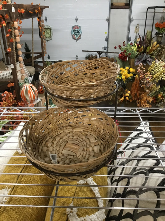 A6245-Kal Two Tiered Display Basket With Metal