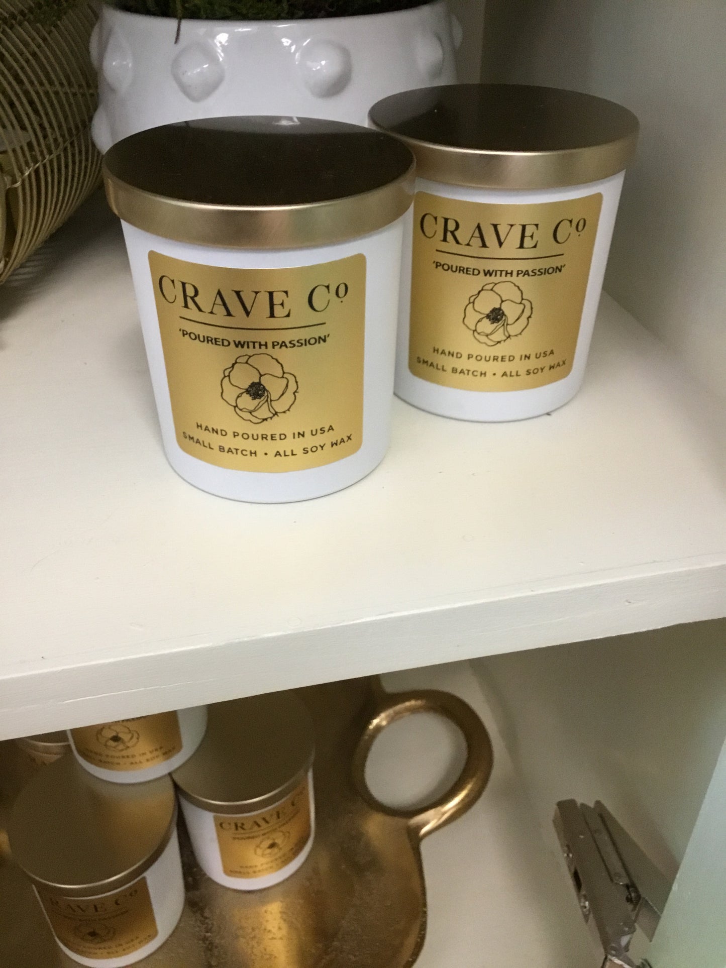 CRAVGJW 8oz White Matte Glass Candle