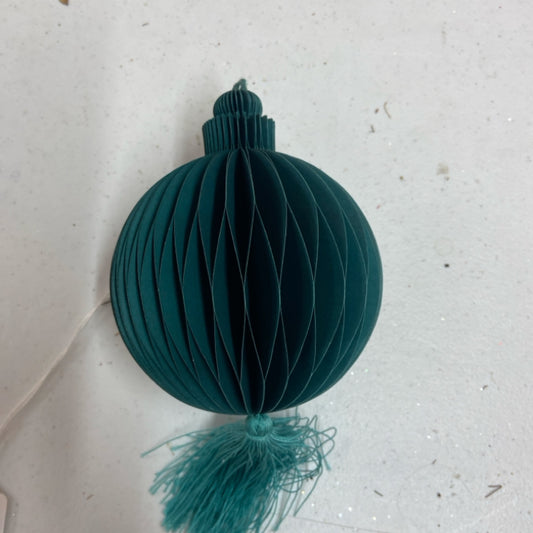 6 G12258 Paper Honey Comb w Tassel teal