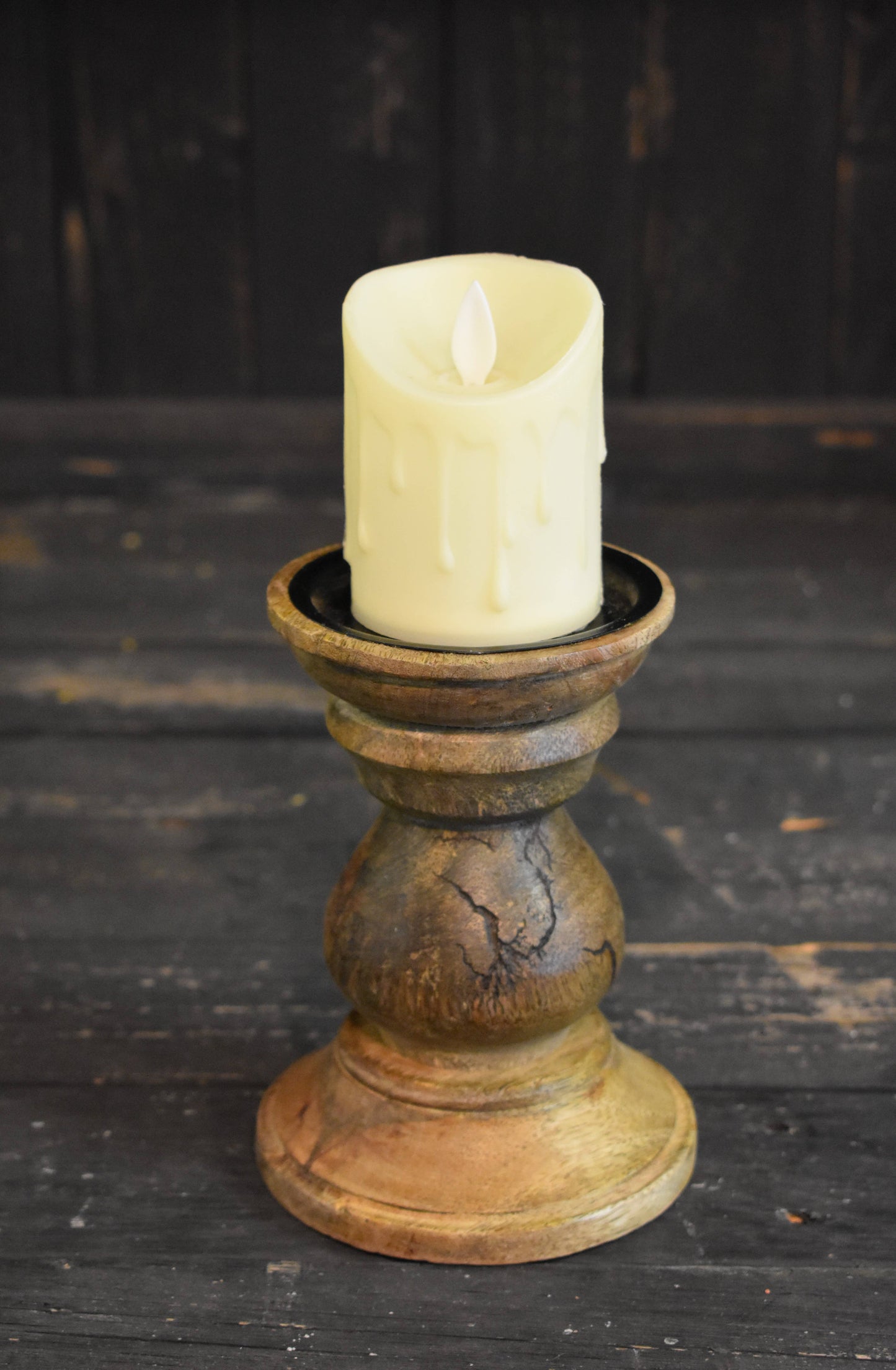 TF106 Crackle Candle Holder 4.5x6in