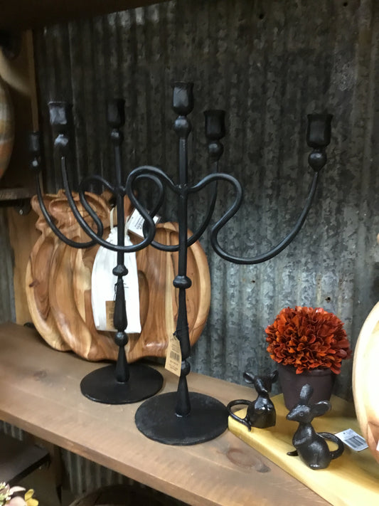 black iron candelabra
